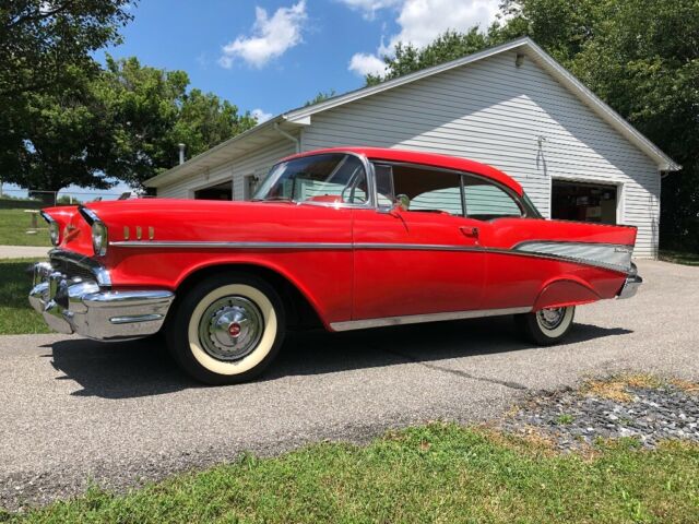 1957 Red Chevrolet Bel Air/150/210 Hardtop