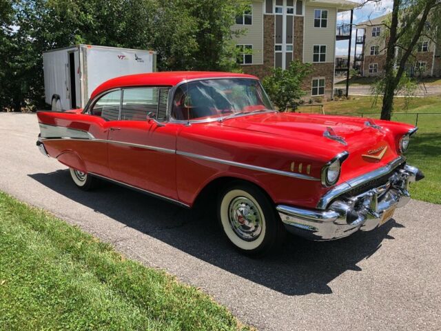 1957 Red Chevrolet Bel Air/150/210 Hardtop