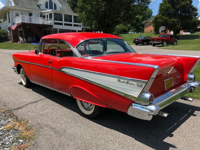 1957 Red Chevrolet Bel Air/150/210 Hardtop