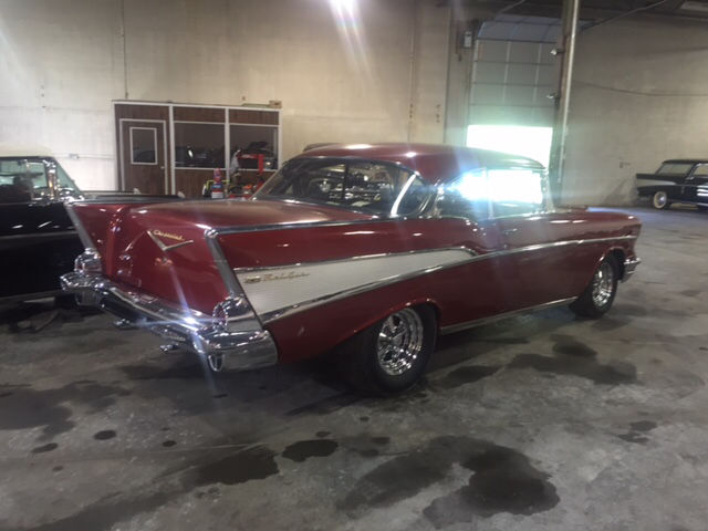 1957 Turquoise/white Chevrolet Bel Air/150/210 Coupe