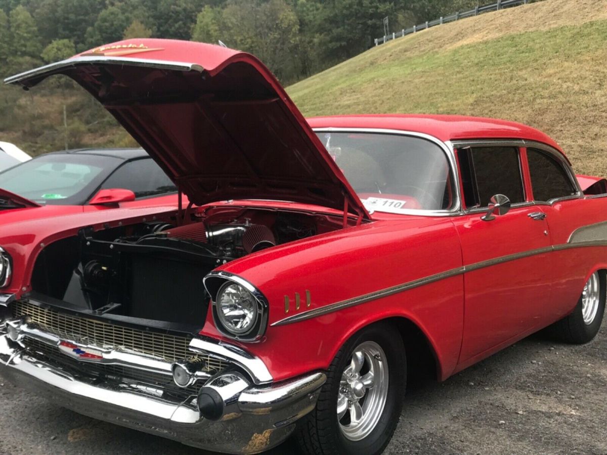 1957 Red Chevrolet Bel Air/150/210 Coupe