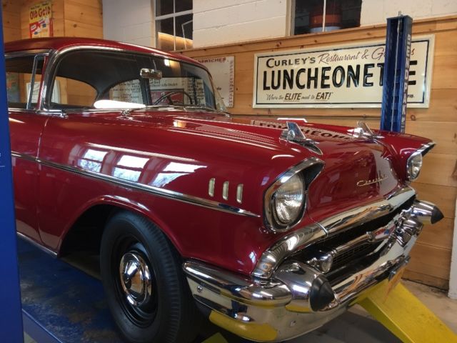 1957 Red Chevrolet Bel Air/150/210 Coupe