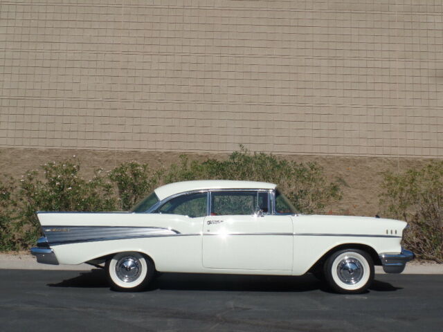 1957 White Chevrolet Bel Air/150/210 Coupe