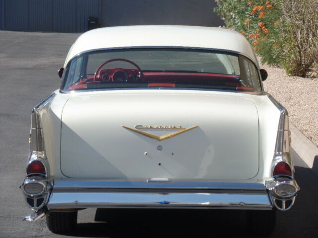 1957 White Chevrolet Bel Air/150/210 Coupe