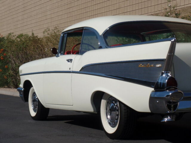 1957 White Chevrolet Bel Air/150/210 Coupe