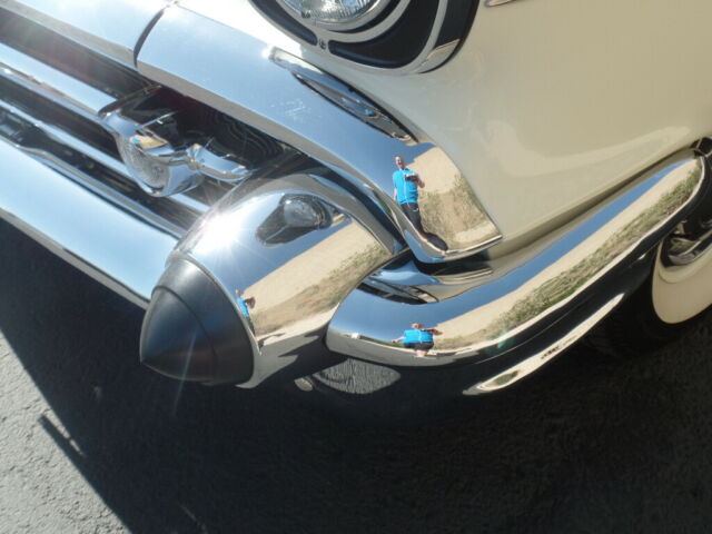 1957 White Chevrolet Bel Air/150/210 Coupe