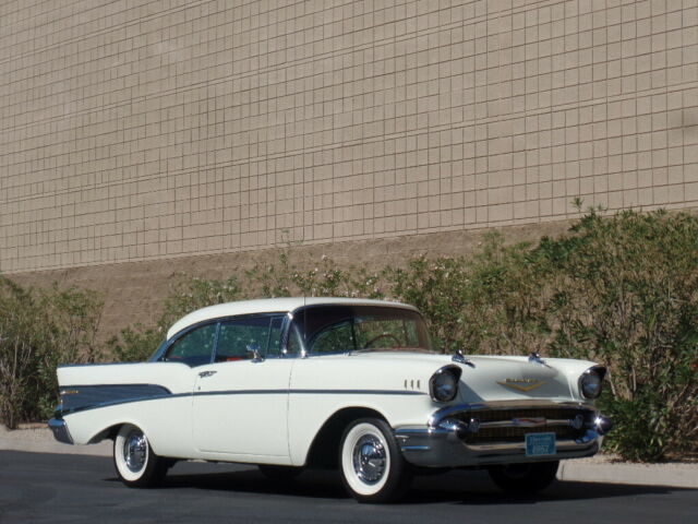 1957 White Chevrolet Bel Air/150/210 Coupe