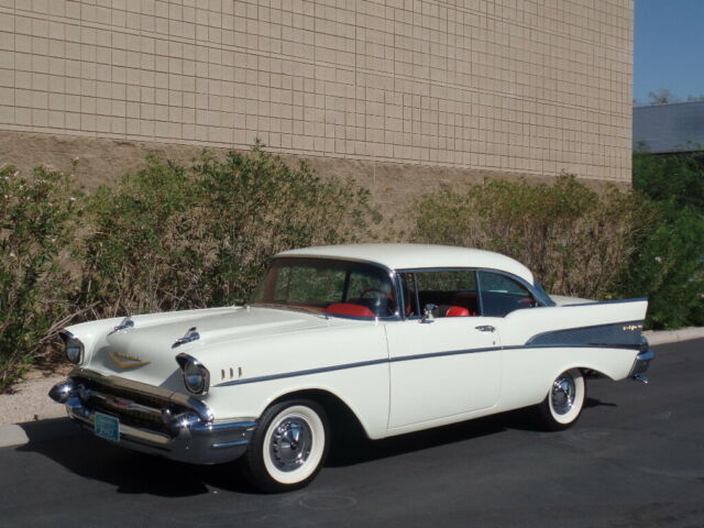 1957 White Chevrolet Bel Air/150/210 Coupe