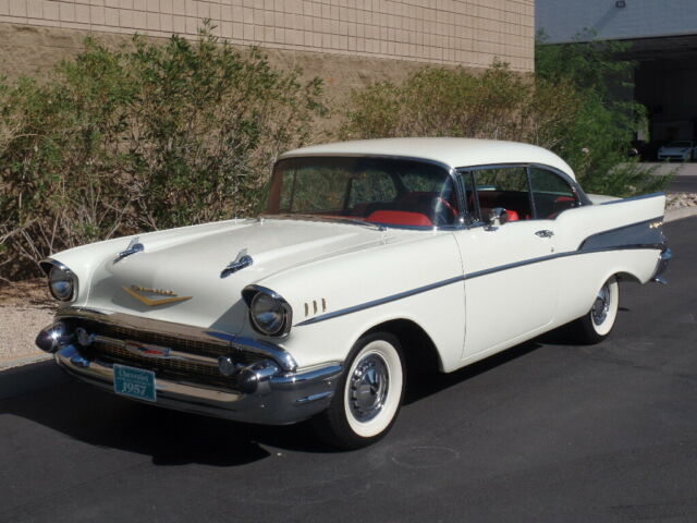 1957 White Chevrolet Bel Air/150/210 Coupe