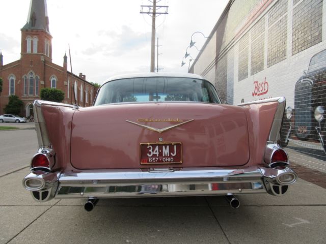 1957 Coral and Ivory Chevrolet Bel Air/150/210 Sedan