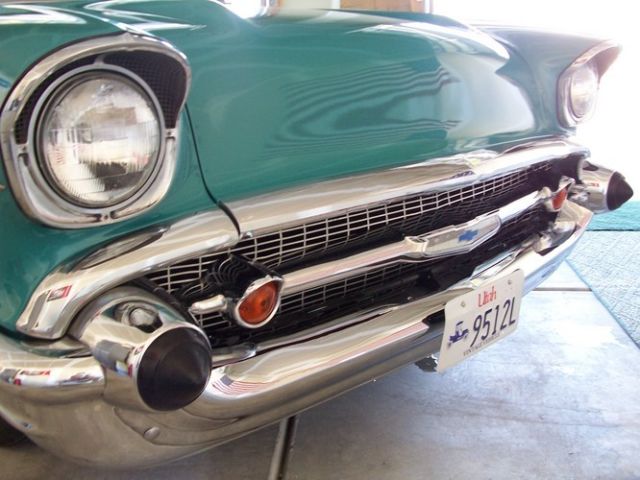 1957 Green Chevrolet Bel Air/150/210 Sedan