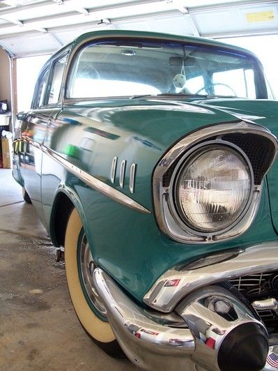 1957 Green Chevrolet Bel Air/150/210 Sedan