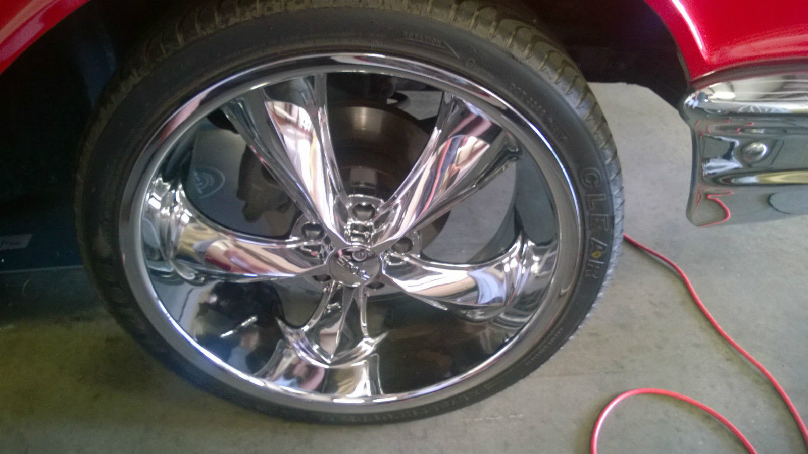 1957 Red Chevrolet Bel Air/150/210 Sedan