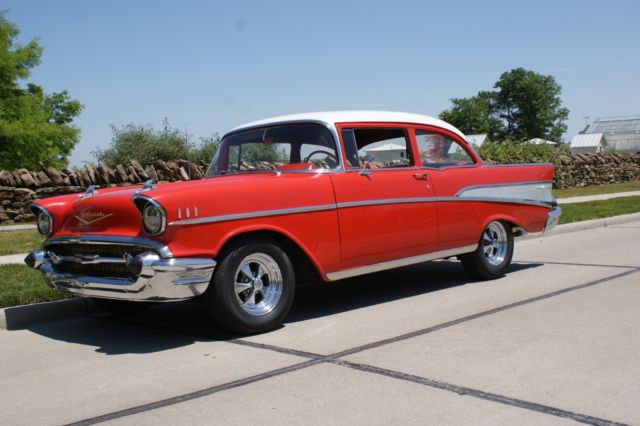 1957 Red Chevrolet Bel Air/150/210 BelAir 2 Door Hardtop