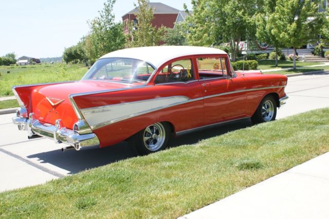 1957 Red & White Chevrolet Bel Air/150/210 2 Door Coupe