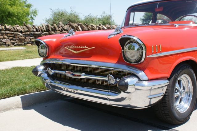 1957 Red & White Chevrolet Bel Air/150/210 2 Door Coupe