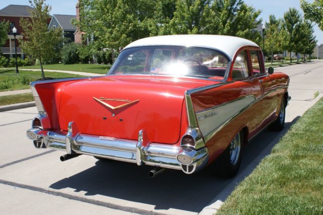 1957 Red Chevrolet Bel Air/150/210 BelAir 2 Door Hardtop