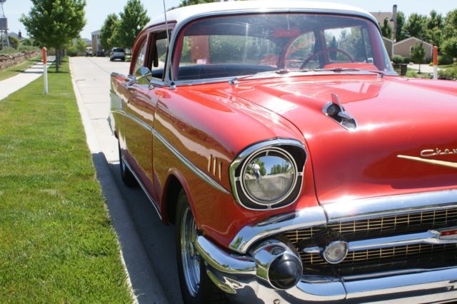 1957 Red Chevrolet Bel Air/150/210 BelAir 2 Door Hardtop