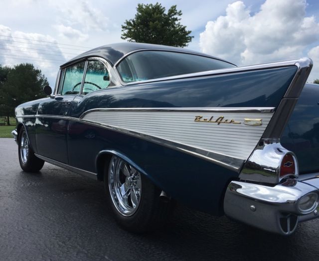 1957 Blue Chevrolet Bel Air/150/210 2 Door Hardtop