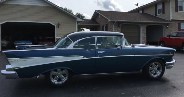 1957 Blue Chevrolet Bel Air/150/210 2 Door Hardtop