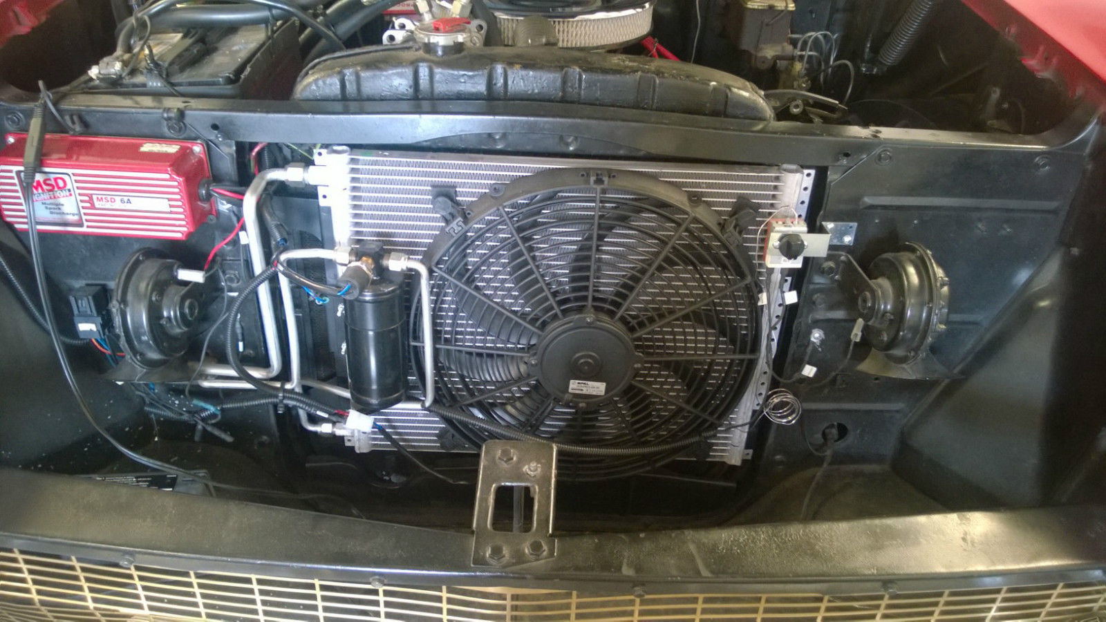 1957 Red Chevrolet Bel Air/150/210 Sedan