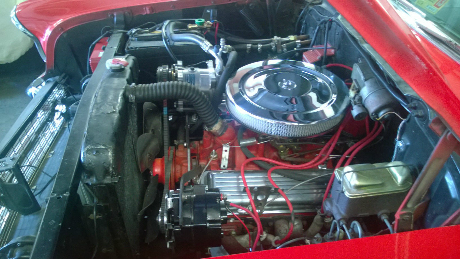 1957 Red Chevrolet Bel Air/150/210 Sedan