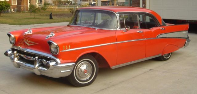 1957 Matador Red Chevrolet Bel Air/150/210 4 Door Sports Sedan