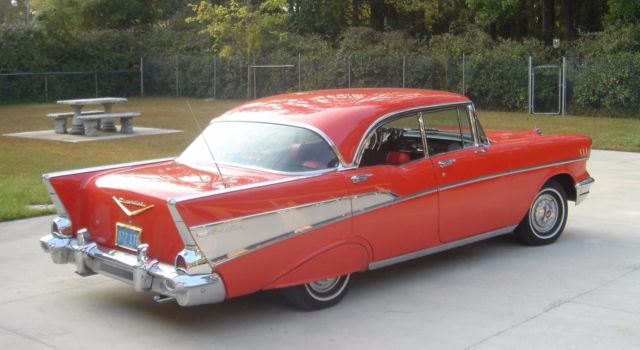 1957 Matador Red Chevrolet Bel Air/150/210 4 Door Sports Sedan