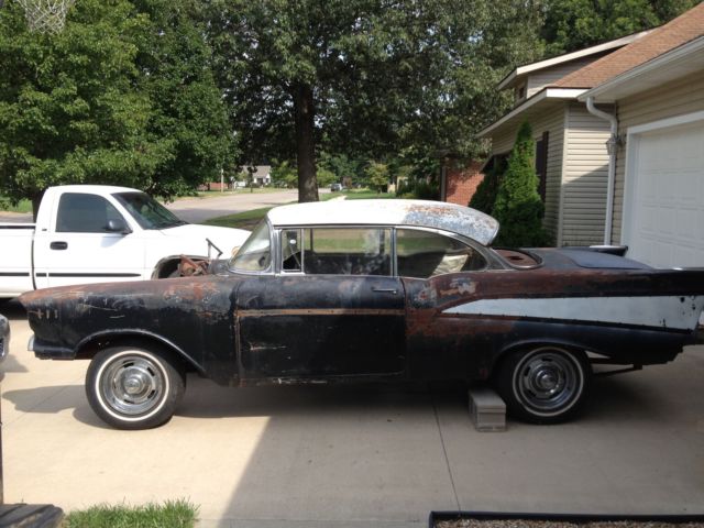 1957 black Chevrolet Bel Air/150/210 Coupe