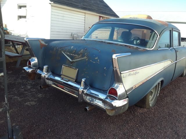 1957 Turquoise/White Chevrolet Bel Air/150/210