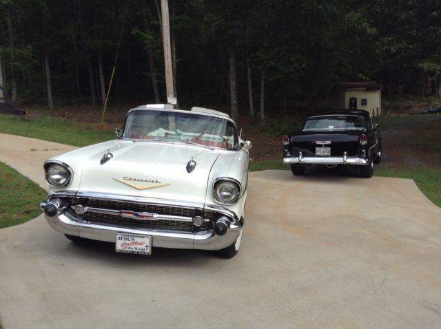 1957 White Chevrolet Bel Air/150/210 Convertible