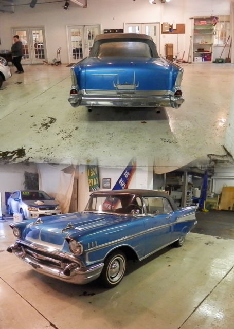 1957 Blue Chevrolet Bel Air/150/210 Convertible