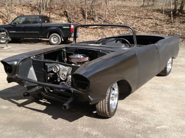 1957 Black Chevrolet Bel Air/150/210 Convertible