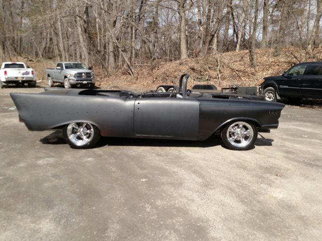 1957 Black Chevrolet Bel Air/150/210 Convertible