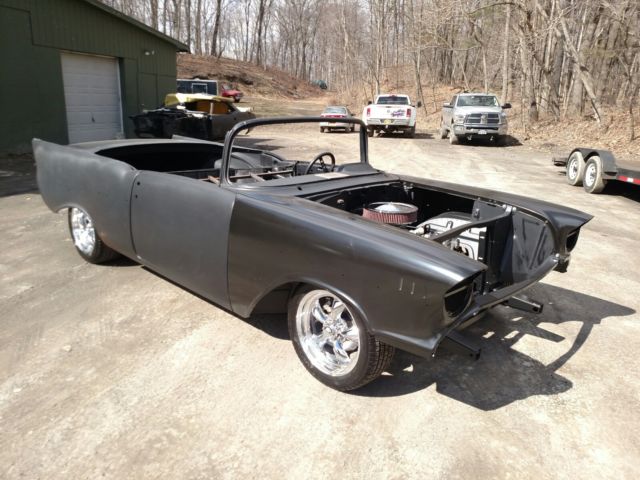 1957 Black Chevrolet Bel Air/150/210 Convertible