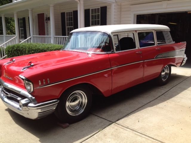 1957 Red Chevrolet Bel Air/150/210 Wagon