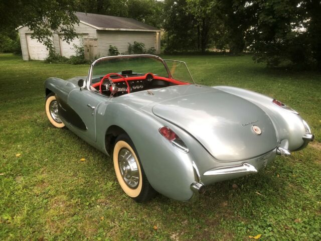1957 Silver Chevrolet Corvette Convertible