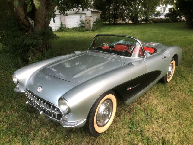1957 Silver Chevrolet Corvette Convertible
