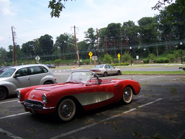 1956 Venetian red with white coves Chevrolet Corvette Convertible