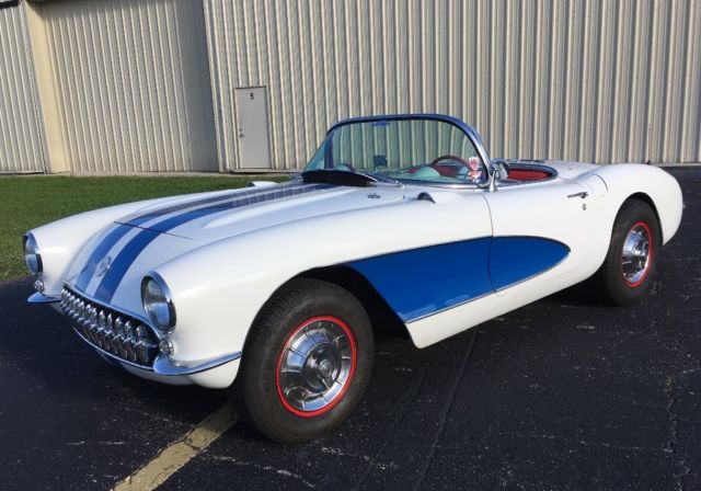 1957 White Chevrolet Corvette Convertible