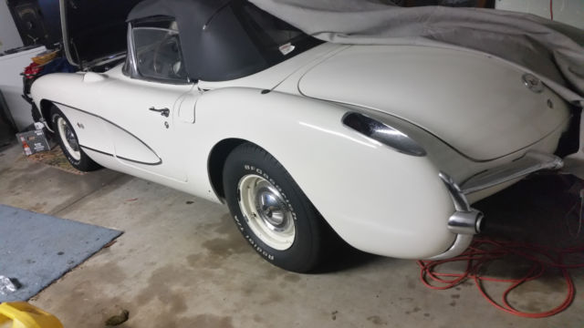 1957 White Chevrolet Corvette Convertible