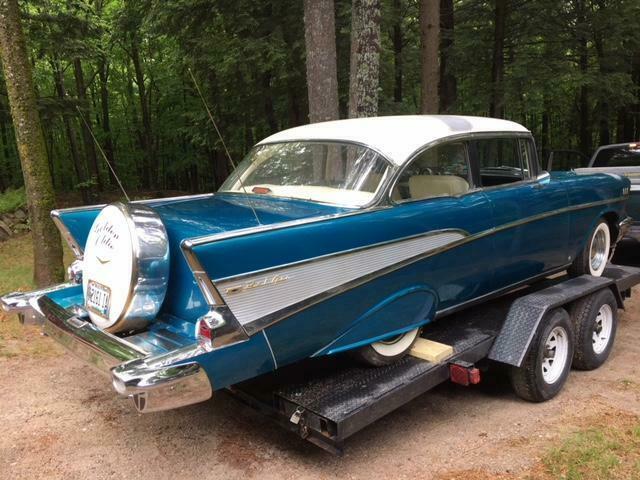 1957 Blue Chevrolet Bel Air/150/210 Sedan