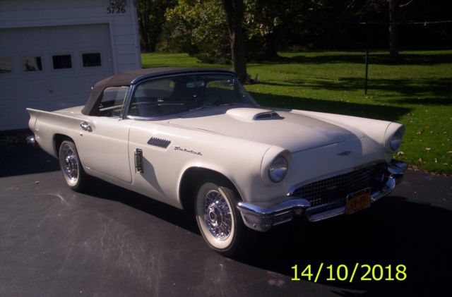 1957 White Ford Thunderbird Convertible