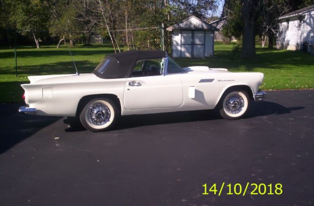 1957 White Ford Thunderbird Convertible