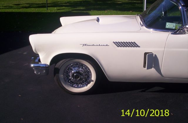 1957 White Ford Thunderbird Convertible