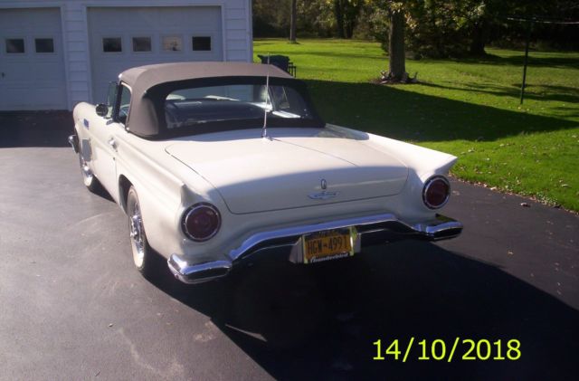 1957 White Ford Thunderbird Convertible