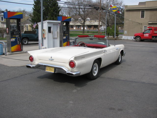 1957 White Ford Thunderbird 2 DR CONVT.