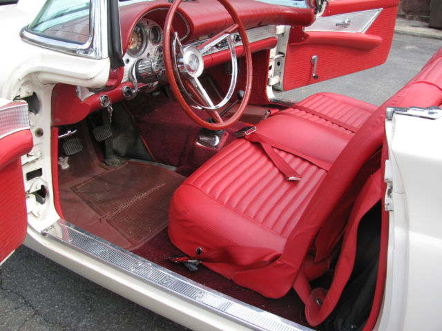 1957 White Ford Thunderbird 2 DR CONVT.