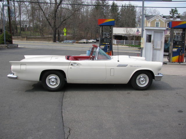 1957 White Ford Thunderbird 2 DR CONVT.