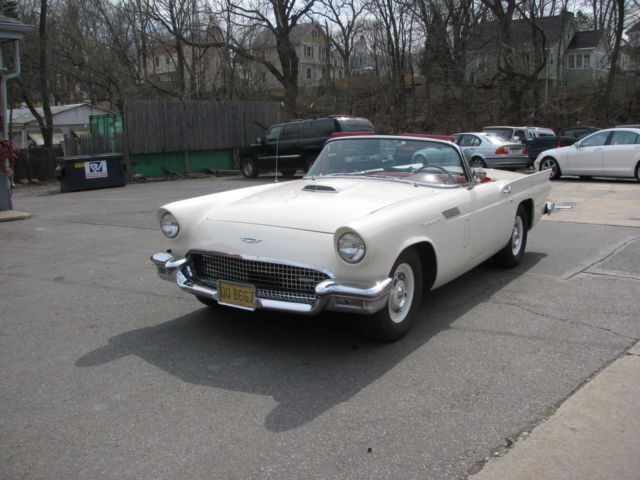 1957 White Ford Thunderbird 2 DR CONVT.